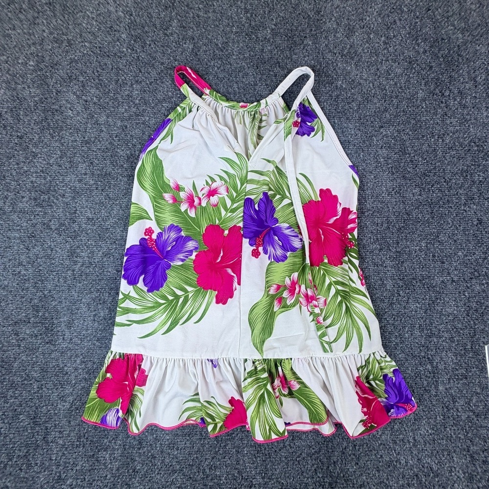 Aloha Fashion Sundress Dress Girls 4 Multicolor Floral Ruffle Hem Beach Wear